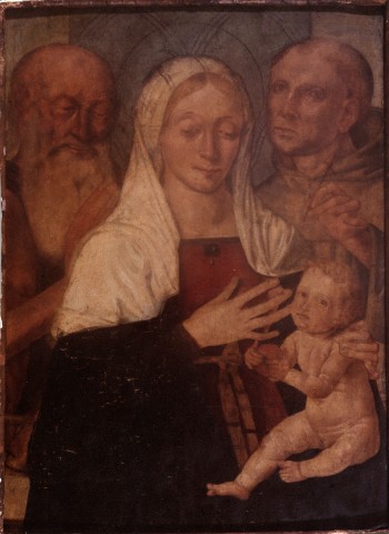 Anonimo — Anonimo vicentino - sec. XV/ XVI - Madonna con Bambino tra san Girolamo e san Francesco d'Assisi — insieme